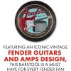 imageFender Spaghetti Logo Swivel Barstool with Guitar Picks Pouch Great Gifts for Dad with 1 Year Limited Warranty Simple Assembly BlackBlack 30quotGuitar and Amps