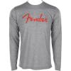 imageFender Spaghetti Logo Long Sleeve TShirt Heather Gray S