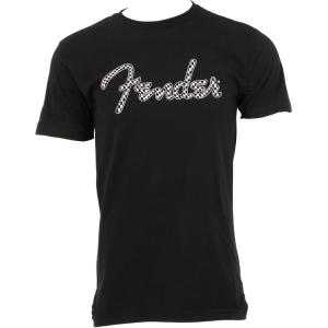 imageFender Spaghetti Logo Wavy Checker TShirt 100 Cotton Pink Checker SMedium