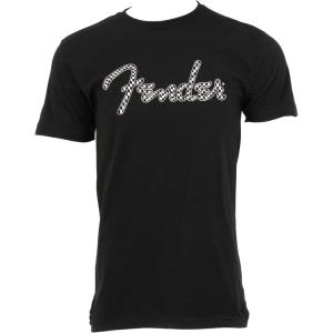 imageFender Spaghetti Logo Wavy Checker TShirt 100 Cotton Pink Checker SXLarge