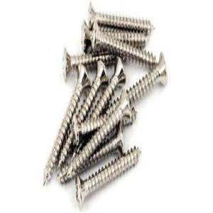 imageFender VintageStyle BassTelecaster BridgeStrap Button Mounting Screws for Electric Guitar Nickel