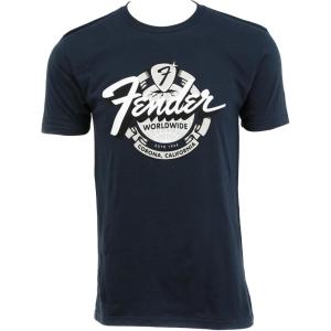 imageFender World Wide TShirt 100 Cotton Vintage Navy SSmall