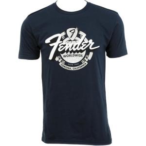 imageFender World Wide TShirt 100 Cotton Vintage Navy SXLarge