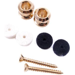 imageGenuine Fender 2 American Standard Series Guitar ampamp Bass Strap Buttons  GOLD