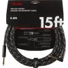 imageFender Deluxe Series Coiled Instrument Cable StraightAngle Tweed 30ftBlack Tweed