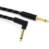 imageFender Deluxe Series Coiled Instrument Cable StraightAngle Tweed 30ftBlack Tweed