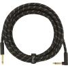 imageFender Deluxe Series Coiled Instrument Cable StraightAngle Tweed 30ftBlack Tweed