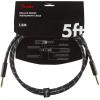 imageFender Deluxe Series Instrument Cable 1 FootAngleAngle TweedBlack Tweed