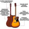 imageFender FA25CE Dreadnought Acoustic Electric Guitar Beginner Guitar with 2Year Warranty Includes Builtin Tuner and OnBoard Volume and Tone Controls Comes with Free Lessons SunburstSunburst