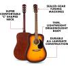imageFender FA25N 34 Size Nylon String Acoustic Guitar Beginner Guitar with 2Year Warranty Perfect Beginner Guitar for Kids that is Easy on Fingers Includes 3 Months of Free Lessons NaturalSunburst