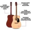 imageFender FA25N 34 Size Nylon String Acoustic Guitar Beginner Guitar with 2Year Warranty Perfect Beginner Guitar for Kids that is Easy on Fingers Includes 3 Months of Free Lessons NaturalPack