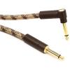imageFender Festival Hemp Straight to Right Angle Instrument Cable Guitar Cable Guitar Accessories 10 foot Brown StripeBrown Stripe
