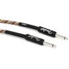 imageFender Festival Hemp Straight to Right Angle Instrument Cable Guitar Cable Guitar Accessories 10 foot Brown StripeRainbow