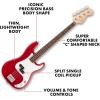 imageFender Squier Debut Series Precision Bass Guitar Beginner Guitar with 2Year Warranty Includes Free Lessons Black with Matte FinishDakota Red