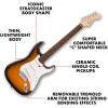 imageFender Squier Debut Series Stratocaster Electric Guitar Beginner Guitar with 2Year Warranty Includes Free Lessons 2Color Sunburst with Matte Finish2Color Sunburst