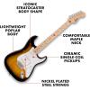 imageSquier 6 String Electric Guitar Pack Right Black 03717200062Color Sunburst