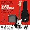 imageSquier by Fender Bass Guitar Kit with 2Year Warranty Laurel Fingerboard Black Poplar Body Includes Rumble 15G Amp Padded Guitar Bag Cable Guitar Strap and More