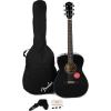 imageFender Classic Design CC60S Beginner Concert Pack with Gig Bag Strap Picks Strings ampamp Fender Play Subscription  Black 970150406Black