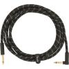 imageFender Deluxe Series Coiled Instrument Cable StraightAngle Tweed 30ftBlack Tweed