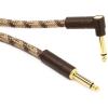 imageFender Festival Hemp Straight to Right Angle Instrument Cable Guitar Cable Guitar Accessories 10 foot Brown StripeBrown Stripe