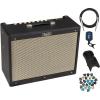 imageFender Hot Rod Deluxe IV Guitar Amplifier Black Bundle with Instrument Cable Amperstand Guitar Cradle Tuner and Austin Bazaar Exclusive 24Pack PicksBundle w Cable