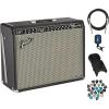 imageFender Tone Master Twin Reverb Guitar Amplifier Bundle with Instrument Cable Amperstand Guitar Cradle Tuner and Austin Bazaar Exclusive 24Pack Picks