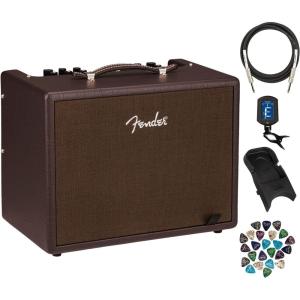 imageFender Acoustic 100 1x8 100W Acoustic Guitar Amplifier Bundle with Instrument Cable Amperstand Guitar Cradle Tuner and 24Pack PicksAcoustic Jr 100