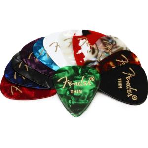 imageFender Classic Celluloid Guitar Picks Shape Medley Guitar Accessories Tortoise Shell Medium 8PackColor Medley