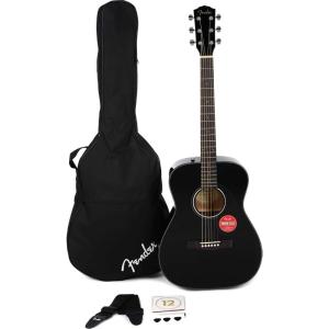 imageFender Classic Design CC60S Beginner Concert Pack with Gig Bag Strap Picks Strings ampamp Fender Play Subscription  Black 970150406Black