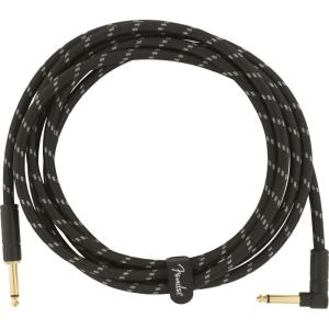 imageFender Deluxe Series Coiled Instrument Cable StraightAngle Tweed 30ftBlack Tweed