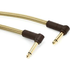 imageFender Deluxe Series Instrument Cable 6 Inches AngleAngle Tweed 2Pack