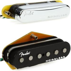 imageFender Generation 4 Noiseless Telecaster SingleCoil Pickups  Set of 2Black bridge  Nickel neck