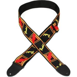 imageFender Neon Monogrammed Guitar Strap 2in PinkYellowBlackYellowRed