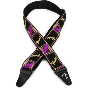 imageFender Neon Monogrammed Guitar Strap 2in PinkYellowPurpleYellow