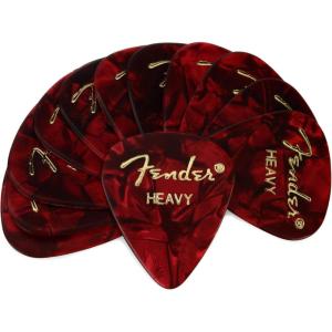 imageFender Premium Celluloid Guitar Picks 351 Shape Green Moto Heavy 144PackRed Moto