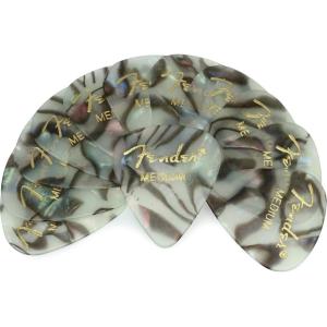 imageFender Premium Celluloid Guitar Picks 351 Shape Guitar Accessories Green Moto Medium 12PackAbalone