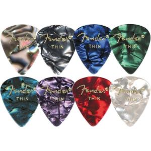 imageFender Premium Celluloid Guitar Picks 351 Shape Guitar Accessories Green Moto Medium 12PackBlue Moto
