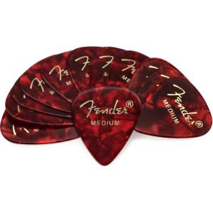 imageFender Premium Celluloid Guitar Picks 351 Shape Guitar Accessories Green Moto Medium 12PackRed Moto