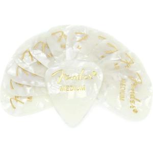 imageFender Premium Celluloid Guitar Picks 351 Shape Guitar Accessories Green Moto Medium 12PackWhite Moto