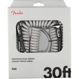 imageFender Professional Series Tweed Coiled Instrument Cable Guitar Cable Guitar Accessories StraightAngle Gray 30ftGrey Tweed