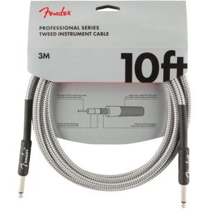 imageFender Professional Series Tweed Instrument Cable Guitar Cable Guitar Accessories StraightStraight White 10ft