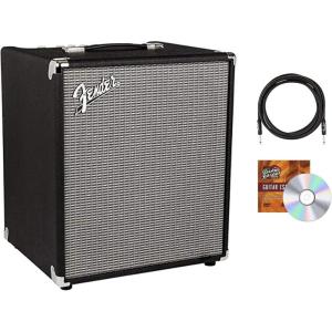 imageFender Rumble 100 V3 1X12 100W Bass Combo Amplifier Bundle with Instrument Cable Amperstand Guitar Cradle Tuner and 24Pack Picks100