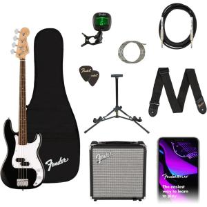 imageFender Squier Debut Series Precision Bass Guitar Beginner Guitar with 2Year Warranty Includes Free Lessons Black with Matte FinishBlack