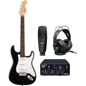 imageFender Squier Debut Series Stratocaster Black  PreSonus AudioBox Go Creator Bundle