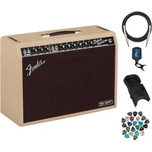 imageFender Tone Master Twin Reverb 2x12Inch 200Watt Guitar Combo Amplifier Bundle with Instrument Cable Amperstand Guitar Cradle Tuner and 24Pack PicksBundle w Cable