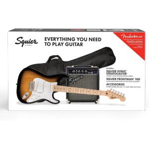 imageSquier 6 String Electric Guitar Pack Right Black 03717200062Color Sunburst