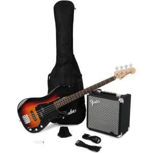imageSquier Affinity Series Precision Bass Pack 3Color Sunburst Laurel Fingerboard with Gig Bag and Rumble 15 AmpPJ Bass