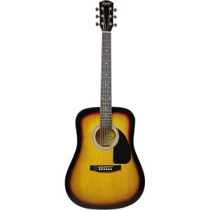 imageSquier by Fender Acoustic Guitar with 2Year Warranty Dreadnought with Maple Fingerboard Glossed Natural Finish Mahogany Back and Side Mahogany Neck SA150 ModelSunburst