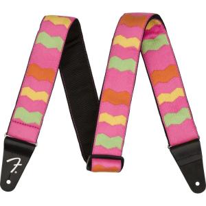 imageFender MonoNeon Woven Guitar Strap Stocking Stuffers Guitar Accessories 2in Neon Pink