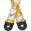 imageFender Quickgrip Secure Guitar Strap 2in Monogram WhiteYellowBrown